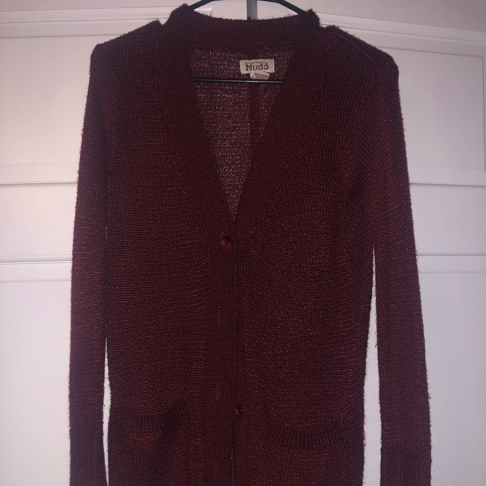 MUDD Maroon Button up sweater